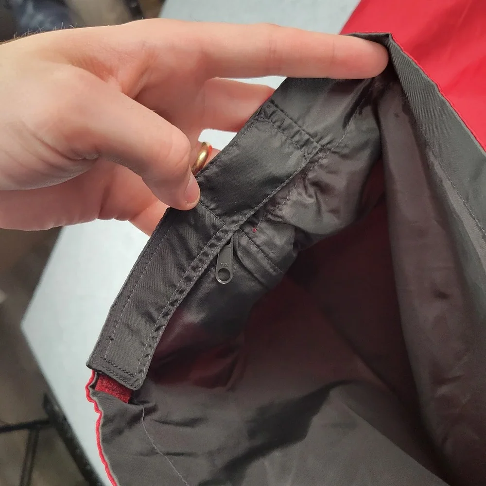 Starter Track Pants Mens L Grey Red Reversible Y2K Nylon Windbreaker Wide Leg